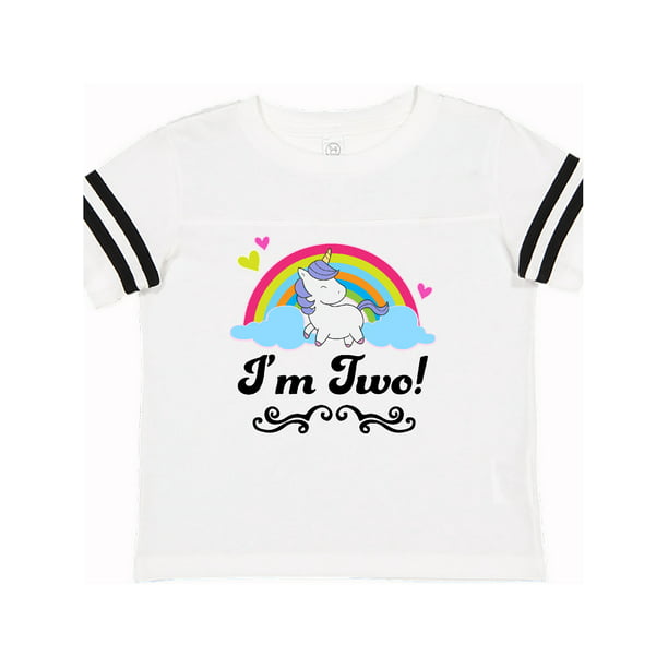 inktastic 2nd Birthday Rainbow with Girl Unicorn Toddler T-Shirt 